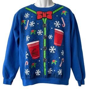 American Rag Party Cups Ugly Christmas Sweatshirt NWOT Size Small